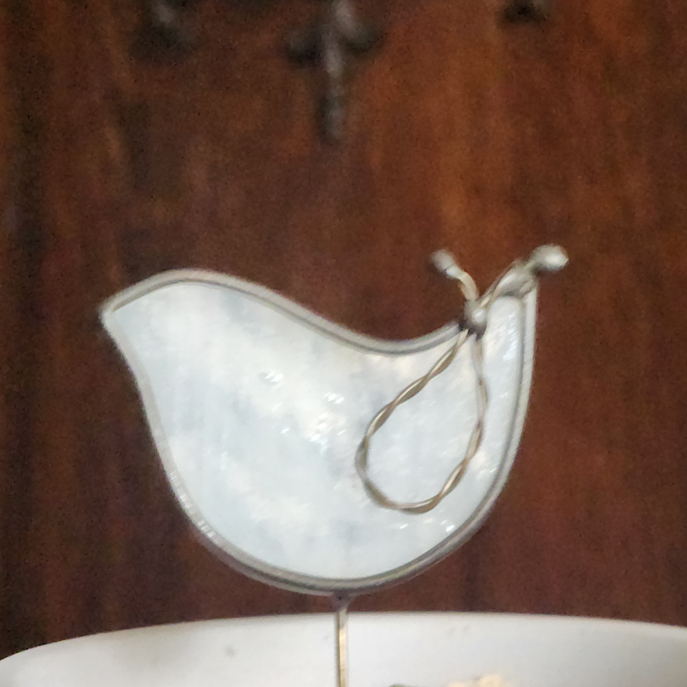 Dove Plant Stake - Handcrafted Stained Glass for Indoor Plants