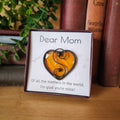Golden Topaz Stained Glass Heart Suncatcher -  Mother's Gift