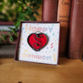 Garnet Red Stained Glass Heart Suncatcher - January Birthday Gift