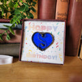 Sapphire Blue Stained Glass Heart Suncatcher - September Birthday Gift