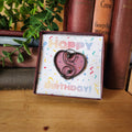 Pale Purple Stained Glass Heart Suncatcher - October Birthday Gift