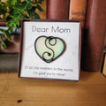 Shimmery Pearl Stained Glass Heart Suncatcher -  Mother's Gift