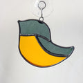 Black and orange stained glass oriole suncatcher