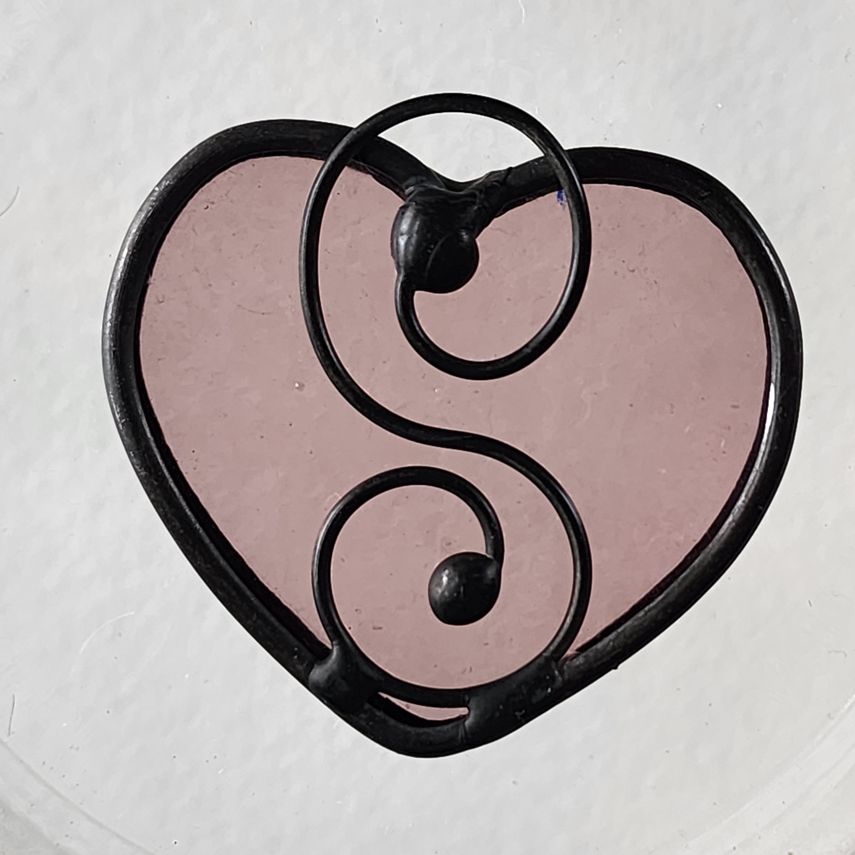 Pale Purple Stained Glass Heart Suncatcher - October Birthday Gift