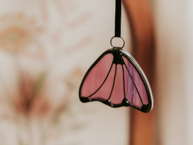 Purple Bellflower Stained Glass Suncatcher