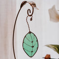 Falling Leaf Stained Glass Suncatcher - Handcrafted Gift