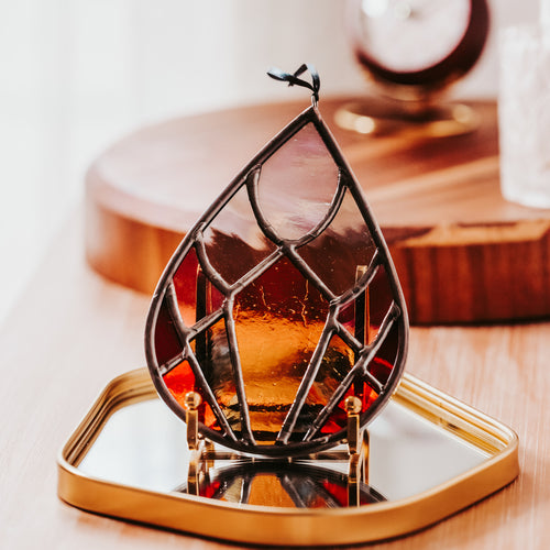 Autumn Moon Stained Glass Suncatcher - Art Deco Drops