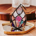 Winter Chill Stained Glass Suncatcher - Art Deco Drops