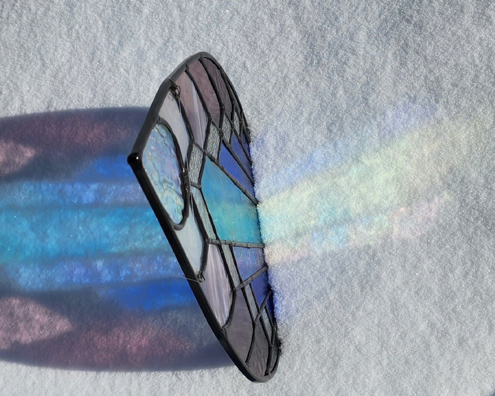 Winter Chill Larger Drop Stained Glass Suncatcher