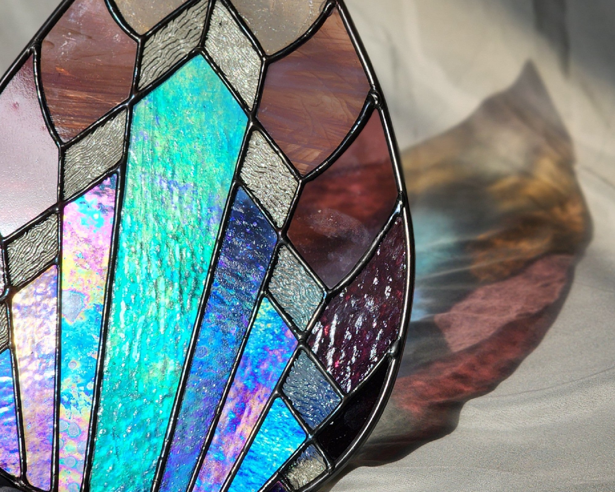 Winter Chill Larger Drop Stained Glass Suncatcher